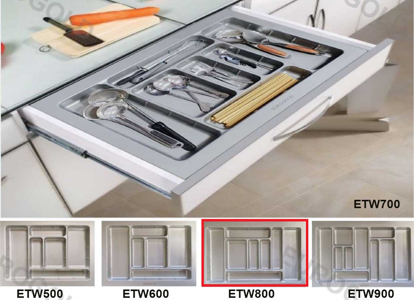 Khay chia thìa dĩa Eurogold ETW800